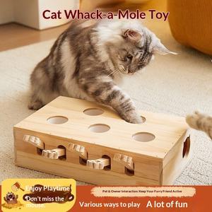 Juguete Whack-a-Mole para Gatos: Juego Interactivo de Madera para Estimular la Mente de tu Mascota - Juguete Viral de Internet para Gatos con Forma de Ratón - Product Image 3