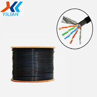 Kabel Ethernet Cat5e Outdoor Tahan Air Berkualitas Tinggi UTP FTP SFTP Solid 8-Konduktor 24AWG CCA 305M