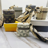 Étui de rangement de luxe en similicuir PU pour écouteurs, porte-clés et porte-rouge à lèvres pour femmes