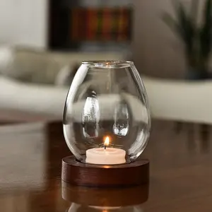 Bola de adorno de vidrio transparente Esfera Candelabros Linternas Tarros de velas