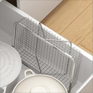 Cestello Scolapiatti Estensibile in Acciaio Inox 304, Grande Capacità per Conservazione Alimenti, Accessorio per Lavello da Cucina - Product Image 4