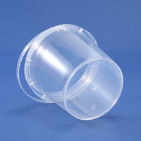 Op maat gemaakte fabrieksverpakkingen van 300ml, 500ml, 750ml en 1L PP plastic voedsel emmers met deksel en handvat voor fruit, dranken, ijs en voedsel opslag.