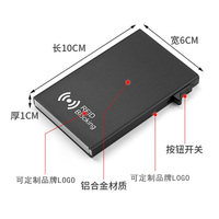 SHIMENGFU Modelo B, Tarjetero de Aluminio para Hombre, Estilo Ejecutivo, con Bloqueo RFID, Personalizable con Logotipo, Delgado, sin Cierre, 50G