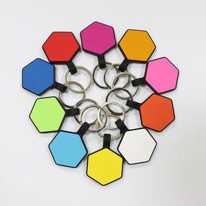 תגי כלב משושה חמוד תגים ריקים אישית חרוט שם סיליקון מותאם אישית חיית מחמד תג עם מפתח - Product Image 4