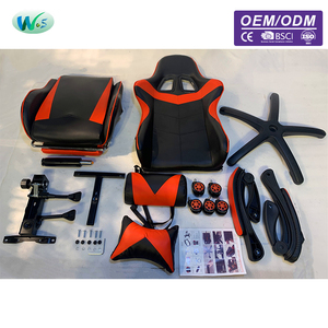 Sedia da Gaming Girevole Moderna Nera e Rossa con Poggiapiedi, Sedia Professionale da Corsa per Gamer WS8043 - Product Image 2