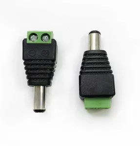 5.5*2.1mm Female male DC Adapter Connector male to 2pin terminal green connector for LED Strip Light CCTV Camera AC Adapter