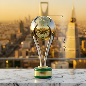 Trofeo Personalizado con Diseño <span class=keywords><strong>de</strong></span> Fútbol en 3D, Ecológico, Impreso con UV, Metálico, con Temática Saudí, <span class=keywords><strong>de</strong></span> Alta Gama, OEM, ODM, Souvenir - Product Image 2