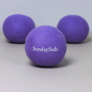 Boules de séchage en laine douces, écologiques, réutilisables, multicolores, décoratives, faites à <span class=keywords><strong>la</strong></span> main, pour adoucissant textile, couleur violet foncé - Product Image 5