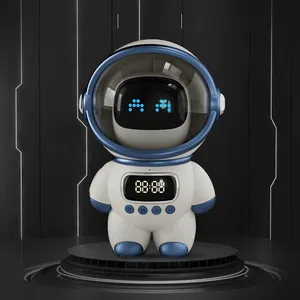 Alto-falante de ciência e tecnologia, sensação de astronauta, modelagem multifuncional, portátil, alarme, relógio dental azul