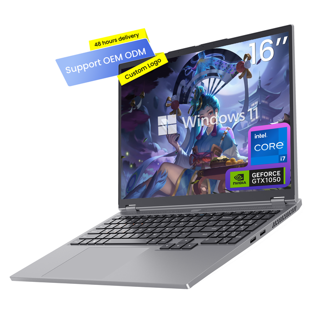 16.1-Inch GDDR5 Gaming Laptop Intel I7-8750H 6-Core GTX 1050 3GB 32GB Win 11 Pro SSD 16:10 Display English OEM US/UK