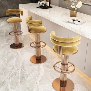 Tabouret <span class=keywords><strong>de</strong></span> <span class=keywords><strong>bar</strong></span> <span class=keywords><strong>pivotant</strong></span> en bois massif <span class=keywords><strong>de</strong></span> luxe <span class=keywords><strong>scandinave</strong></span> moderne, avec dossier et assise en acier inoxydable, pour table haute <span class=keywords><strong>de</strong></span> salon - Product Image 4