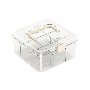 Transparent Card Organizer <b>Box</b> With Partitions 20x20 Cm Portable Desktop <b>Storage</b> For Collectible Cards - Product Image 5