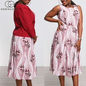 Jupe à imprimé floral, vêtements pour femmes africaines grandes tailles, robe pour femmes, robe d'église turque, veste courte unie formelle, costume de robe - Product Image 5