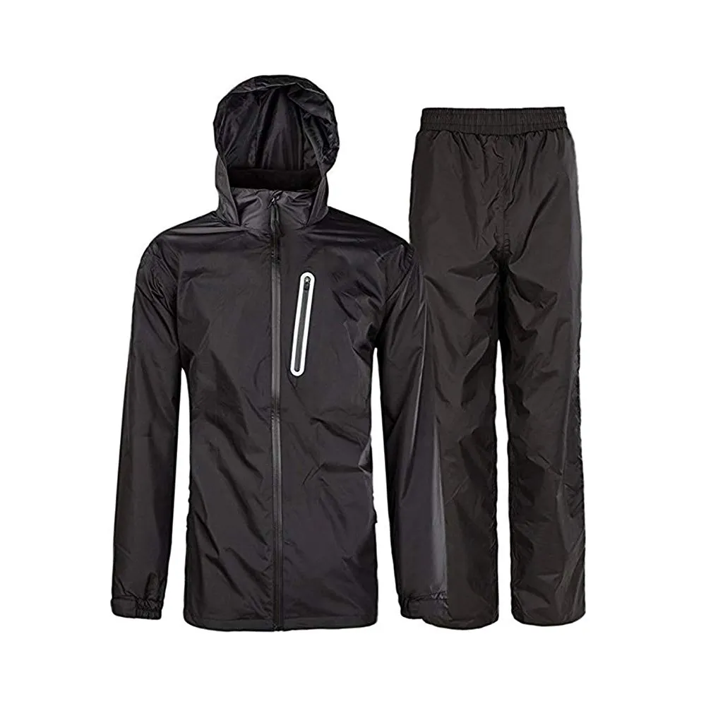 SMASYS Outdoor Fashion Black Contrast Pink Rain Coat Waterproof Raincoats for Rain