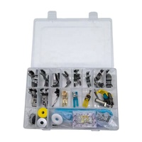 Kit de pieds presseurs pour machine à coudre industrielle avec pied presseur pour bord roulé, pied presseur pour col supérieur, pied presseur pour fermeture éclair, pied presseur pour plis, boîtier de canette et aiguille