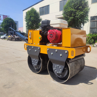 550kg Handheld Double Drum Road Roller Vibro Sand Compactor in India Walk Bhind Roller