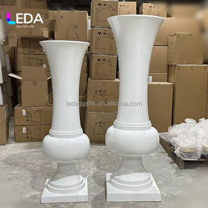 Jarrón Grande Plateado LEDA para Decoración de Bodas, Centro de Mesa, Soporte para Exhibición de Flores para Fiestas y Banquetes - Product Image 5