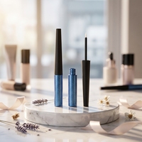 Tube vide personnalisé 2026 pour eye-liner, bleu, fin, long, en plastique, avec brosse, capacité 3 ml