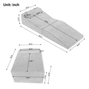 Modern Design Foldable Square Memory Foam Fabric <b>Sofa</b> Chair One <b>Seat</b> Convertible <b>Sofa</b> Bed Modular Set Apartment Bedroom Villa - Product Image 6