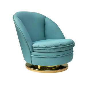 Modernes Mid-Century Wohnzimmer Scalloped Slipper Lounge Chair Drehbare Akzents tühle Messing Farbe Fuß Cafe Stuhl für Pooja Zimmer - Product Image 4