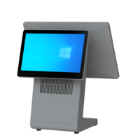 Mesin cetak tunai 15.6 ", layar ganda sentuh POS dengan Printer termal opsional Windows Quad-Core CPU logam DDR3 8G/16G memori