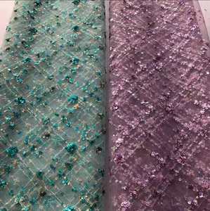 2020 Phong Cách Mới Thổ Cẩm Trong Suốt Đáy Lưới Sequin Tulle Màu Ma Thuật Mảnh Mỏng Kích Thước Kẻ Sọc Cán Thêu Sáng Bóng - Product Image 5