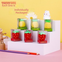 Taille-crayon manuel en plastique mini, motif ananas et fraise, directement de l'usine, cadeau de rentrée scolaire 366