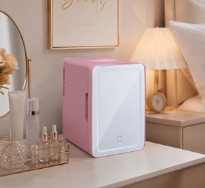 6L Skincare Beauty Cooler <b>Mini</b> Fridge with LED Light and Mirror Portable for Hotel & Outdoor Use Stainless Steel - Product Image 3