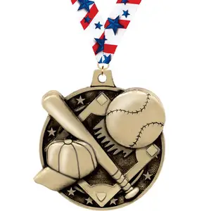 Großhandel New Design Custom Druckguss 3D Handels medaille Baseball Medaille