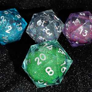 Jeu de dés D20 à noyau liquide <span class=keywords><strong>super</strong></span> large de 55mm dés en acrylique à bords polyédriques à <span class=keywords><strong>20</strong></span> faces pour les joueurs du MDN - Product Image 4