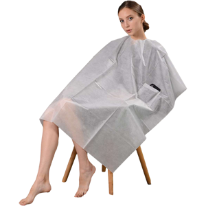 Delantal Desechable <span class=keywords><strong>para</strong></span> Cortar el Cabello, Impermeable, de PE o PP, Capa de Barbero <span class=keywords><strong>para</strong></span> Teñir el Cabello en Salón - Product Image 3
