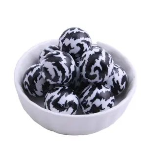 Custom Beading Supplier Bulk Fashion Jewelry Necklace 100pcs 20mm Acrylic Animal Print Beads