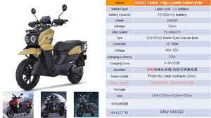 รถจักรยานยนต์ลาดตระเวนไฟฟ้าได้รับการรับรอง EEC เหล็กทนทาน & มอเตอร์ไร้แปรงถ่านแรงดันไฟฟ้า72โวลต์ - Product Image 6