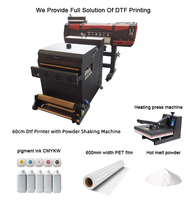 Printer DTF A1 Dual XP600 Direct Transfer Film I3200 60cm dengan Mesin Penggoyang Bubuk DTF 24 Inch untuk Kaos