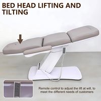 Fauteuil d'examen médical électrique 4 moteurs pour spa, podologie, dermatologie, esthétique, soins du visage, lit de beauté pour cils