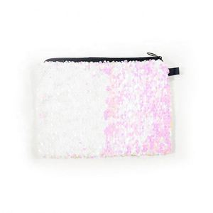 Sacs cosmétiques en coton écologiques pour femmes, avec paillettes brillantes roses, petite fermeture éclair, couleur et taille personnalisables, vente en gros, sacs de voyage - Product Image 4