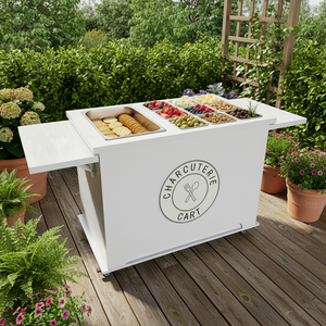Nouvel arrivage de chariot à bonbons élégant en PVC BJ250082-3 blanc prix d'usine chariot d'affichage des aliments chariot à bonbons pliable personnalisé festival de mariage - Product Image 2