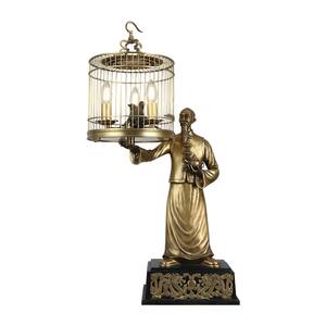 Lámpara de escritorio de cobre de estilo chino personalizada de 34.6*20 pulgadas, lámpara de noche para dormitorio, luces de mesa para decoración de villas. - Product Image 1