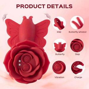 ของเล่นทางเพศรูปผีเสื้อ ดิลโด้ ไวเบรเตอร์กระตุ้นจุดจีสำหรับผู้หญิง สวมใส่ได้ กระตุ้นคลิตอริส ชาร์จผ่าน USB กันน้ำ 100% ไม่ใช้สารหล่อลื่น - Product Image 6