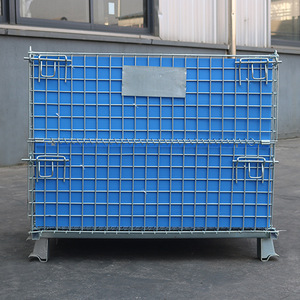 Paniers métalliques de stockage suspendus pour l'industrie Cage de distillation pliable Boîte à palettes en treillis métallique Palette de stockage pliable en métal - Product Image 1