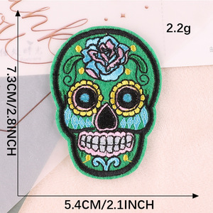 Yiwu wintop Hot Bán Mexico phong cách không dệt sắt trên Thêu Đường sọ vá cho áo khoác áo - Product Image 5