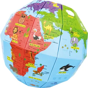 DIY Scratch Globe 3D Stereo Assembly Globe Weltkarte Reise Kind Kind Spielzeug Geschenk papier Weltkarte Globus