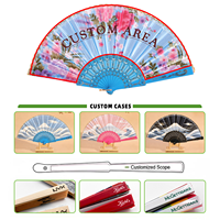 Éventail pliant de 23 cm, imprimé, en plastique, accessoire de danse, personnalisable, éventail décoratif pour cadeau de mariage