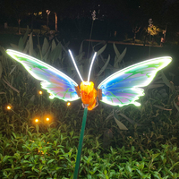 Papillon LED aile décoration lumière dynamique statique flottant extérieur jardin parc paysage IP65 évalué pour les vacances