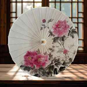84CM Handmade <b>Bamboo</b> Paper Umbrella Elegant Straight Design Oilpaper <b>Panel</b> for Weddings Painted Techniques Party Style Hand Fan - Product Image 6