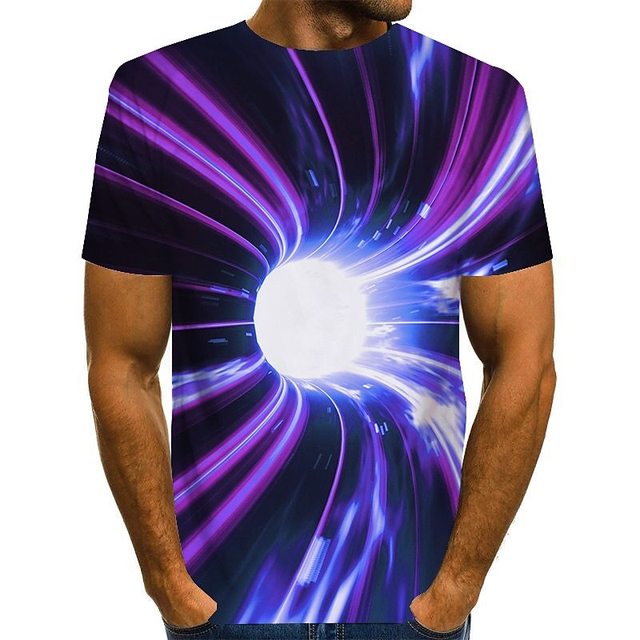 Casual Graphic Optical Illusion T-Shirt 3D Print Short Sleeve Breathable Daily Wear Custom Summer t Shirt with Colo Print