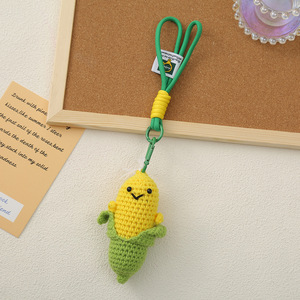 Porte-clés en crochet en <span class=keywords><strong>laine</strong></span> tissée <span class=keywords><strong>à</strong></span> la main, petit pendentif végétal en peluche, porte-clés mignon - Product Image 6