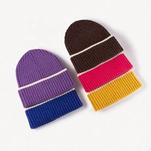 Gorro de punto acrílico cálido de invierno de alta calidad Unisex, ropa de calle colorida con logotipo personalizado para esquí, uso diario en fiestas de ciclismo - Product Image 5
