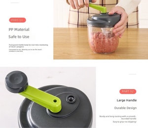 Hachoir à légumes compact et portable, lame en acier inoxydable, hachoir à fruits, ail et oignon, outils de cuisine - Product Image 2
