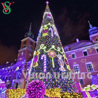 Décoration de Noël moderne imperméable avec lumières, arbre de Noël géant en plein air
